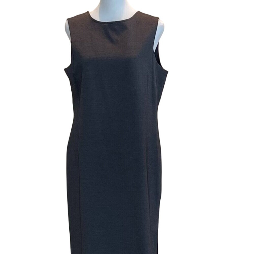 Norton McNaughton Petites Gray Sleeveless Sheath Dress Size 12P Office Career